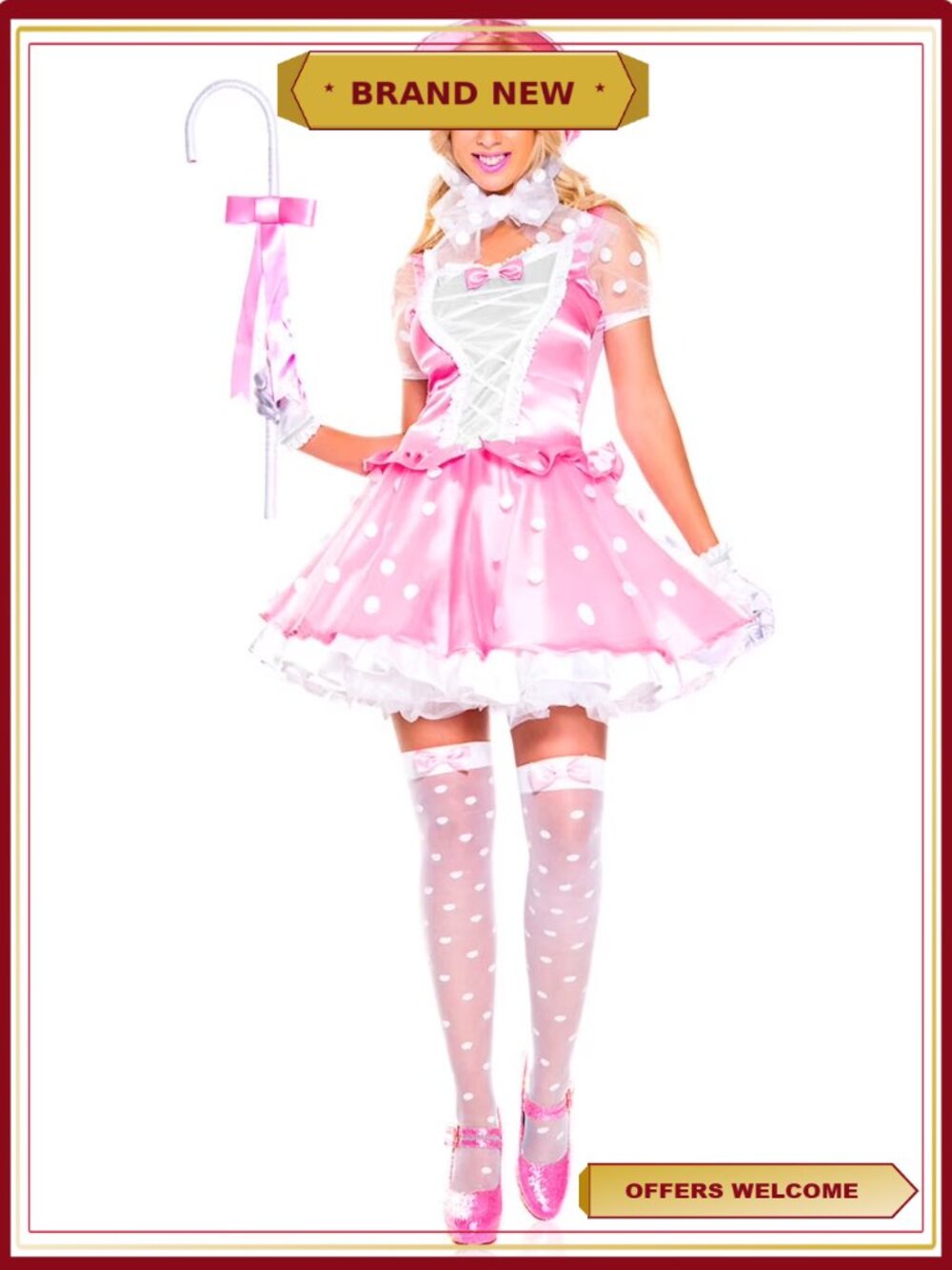 Sexy Little Bo Peep Costume Women's Halloween Fancy Dress Adult
